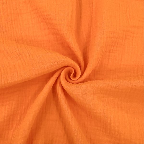 Tissu Double Gaze Mousseline Neon Orange Bubutissus Fr