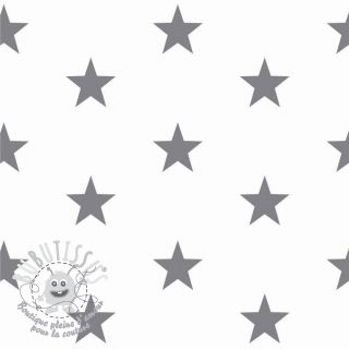 Tissu coton Stars white/grey