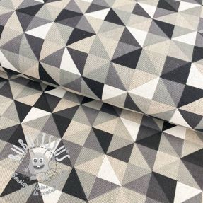 Tissu déco Linenlook Diamond triangle black