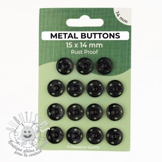 Boutons Pression METAL 14 mm black