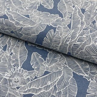 Tissu coton JEANS Leaves