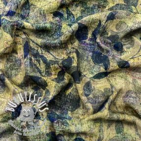 Viscose RADIANCE Dark leaves sage digital print