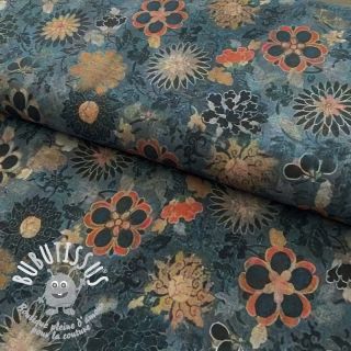 Viscose RADIANCE Floralia blue shadow digital print