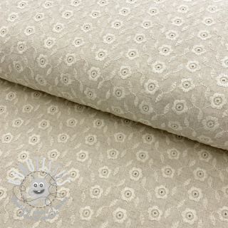 Viscose lin embroidery Mimi natural