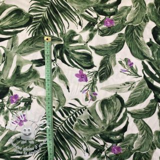 Viscose RADIANCE Jungle flowers green digital print