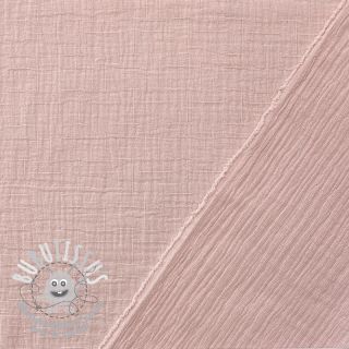 Tissu double gaze/mousseline BAMBOU baby pink