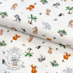 Jersey Safari baby ecru digital print ORGANIC