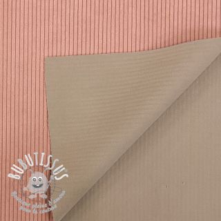 Tissu velours cotelé HUGGY bois de rose