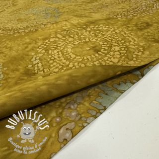 Tissu coton UNIQUE BATIK design E ochre