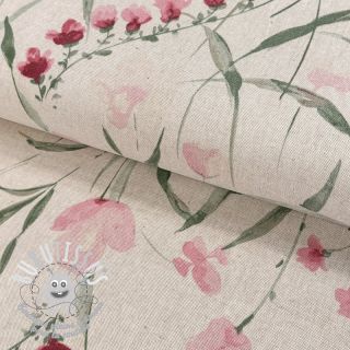 Tissu déco Linenlook Floral Iris fresia