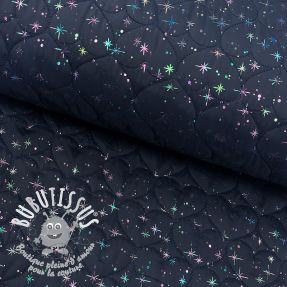 Tissu matelassé FOIL Hearts navy