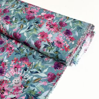 Viscose RADIANCE Floweries blue digital print