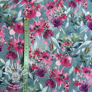 Viscose RADIANCE Floweries blue digital print