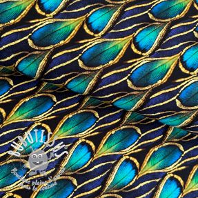 Jersey Feather blue digital print