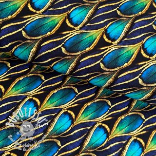 Jersey Feather blue digital print