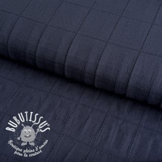 Tissu coton VOILE DOBBY navy