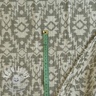 Tissu double gaze/mousseline JACQUARD Aztec army green