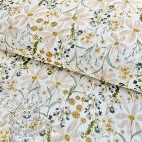 Tissu double gaze/mousseline Yellow flowie digital print