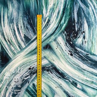 Jersey VISCOSE LYCRA HEAVY Crisscrossing waves mint digital print