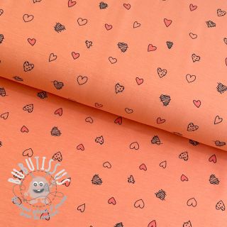 Jersey Cute hearts peach digital print