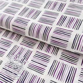 Tissu coton Square stripes Snoozy violet