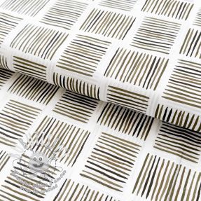 Tissu coton Square stripes Snoozy taupe