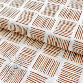 Tissu coton Square stripes Snoozy brick