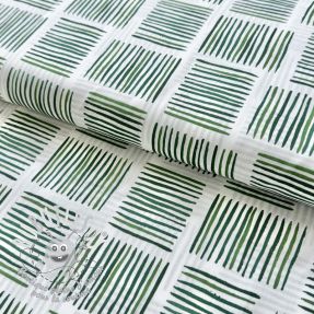 Tissu coton Square stripes Snoozy camo green