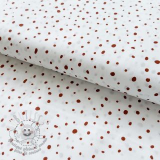 Tissu coton Small dots Snoozy brick