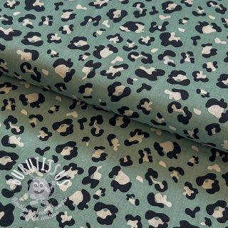 Tissu coton Panther Snoozy old green