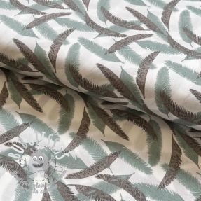 Tissu coton Cocos leaf small old mint