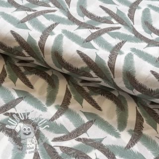 Tissu coton Cocos leaf small old mint