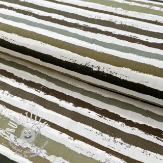 Tissu coton Big stripes Snoozy taupe