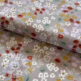 Tissu coton Flowers pebble