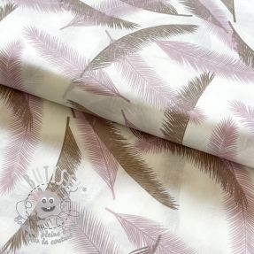 Tissu coton Cocos Leaf old pink