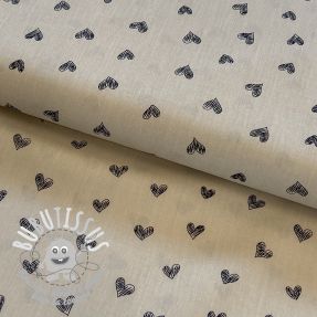 Tissu coton Draw hearts Snoozy sand