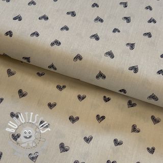 Tissu coton Draw hearts Snoozy sand