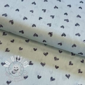 Tissu coton Draw hearts Snoozy old mint