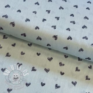 Tissu coton Draw hearts Snoozy old mint