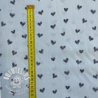 Tissu coton Draw hearts Snoozy old mint