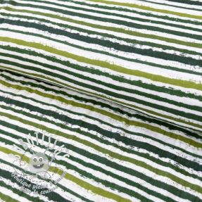 Tissu double gaze/mousseline Small stripes Snoozy camo green