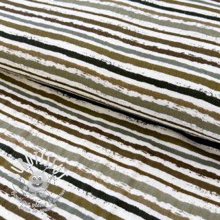 Tissu double gaze/mousseline Small stripes Snoozy taupe