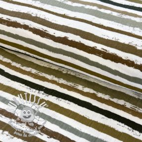 Tissu double gaze/mousseline Big stripes Snoozy taupe