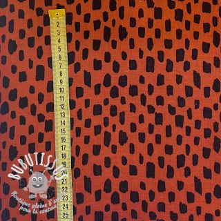Tissu double gaze/mousseline Pencil pattern dark rust