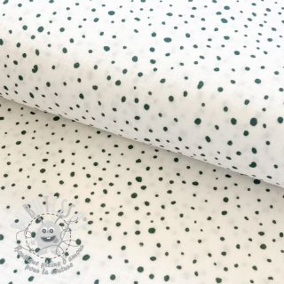 Tissu double gaze/mousseline Small dots Snoozy camo green