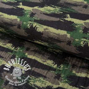 Tissu double gaze/mousseline Graffiti camouflage army