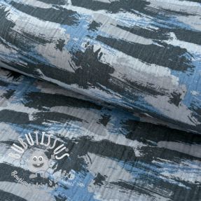 Tissu double gaze/mousseline Graffiti camouflage jeans