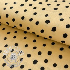 Tissu double gaze/mousseline Draw dots Snoozy light yellow