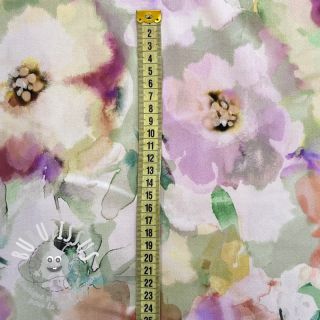 Viscose Twill Blury florals green digital print