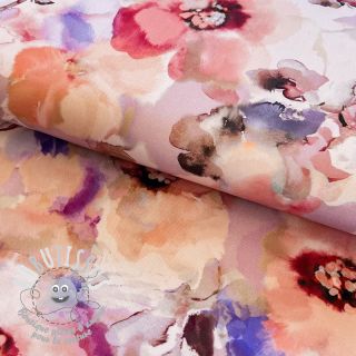 Viscose Twill Blury florals purple digital print